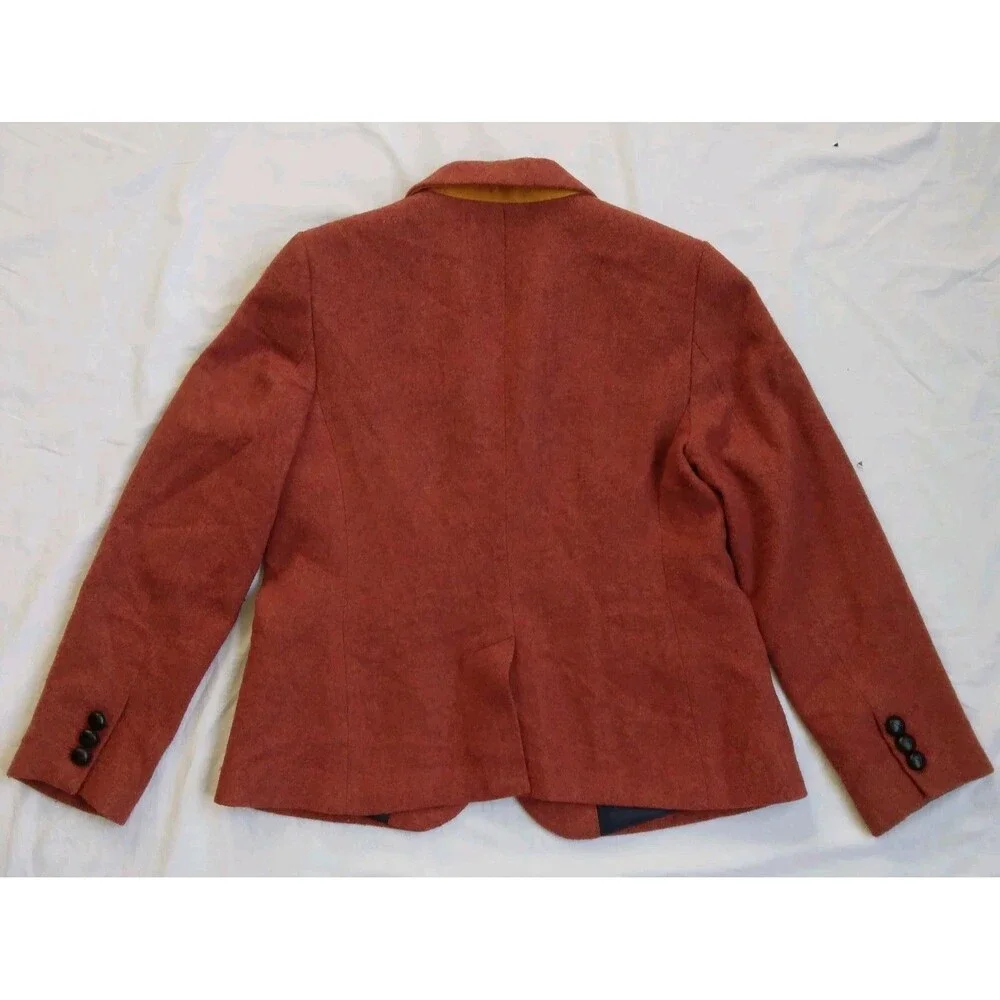 Talbots Blazer Jacket Rust Wool Blend Boho Preppy Women's Size 12P - Picture 10 of 13